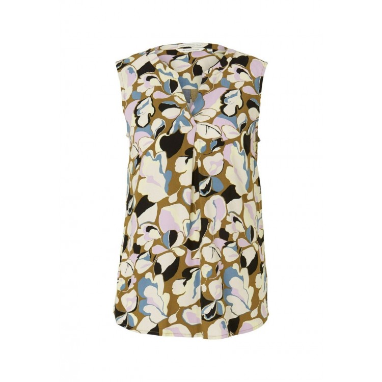 Kobiety SHIRT | TOM TAILOR GEMUSTERTE - Bluzka - olive colorful floral design/beżowy - KJ90071