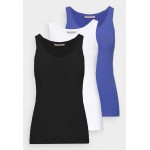 Kobiety T SHIRT TOP | Anna Field BASIC TANK 3er Pack - Top - black/white/light blue/czarny - QY84593