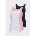 Kobiety T SHIRT TOP | Anna Field BASIC TANK 3er Pack - Top - dark blue/light pink/white/granatowy - NJ76825