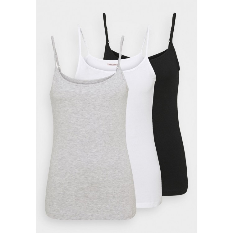 Kobiety T SHIRT TOP | Anna Field Tall 3 PACK - Top - black/white/grey/czarny - WI77326