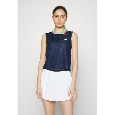 Kobiety T_SHIRT_TOP | Lacoste Sport TENNIS TANK - Top - navy blue/navy blue/clover green/lotus/infrared/clover green/granatowy - RC24195