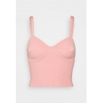 Kobiety T SHIRT TOP | Missguided RUCHED BUST CAMI - Top - pink/różowy - IL75579