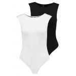 Kobiety T SHIRT TOP | Missguided SLEEVELESS BODYSUIT 2 PACK - Top - white/black/biały - YO09837