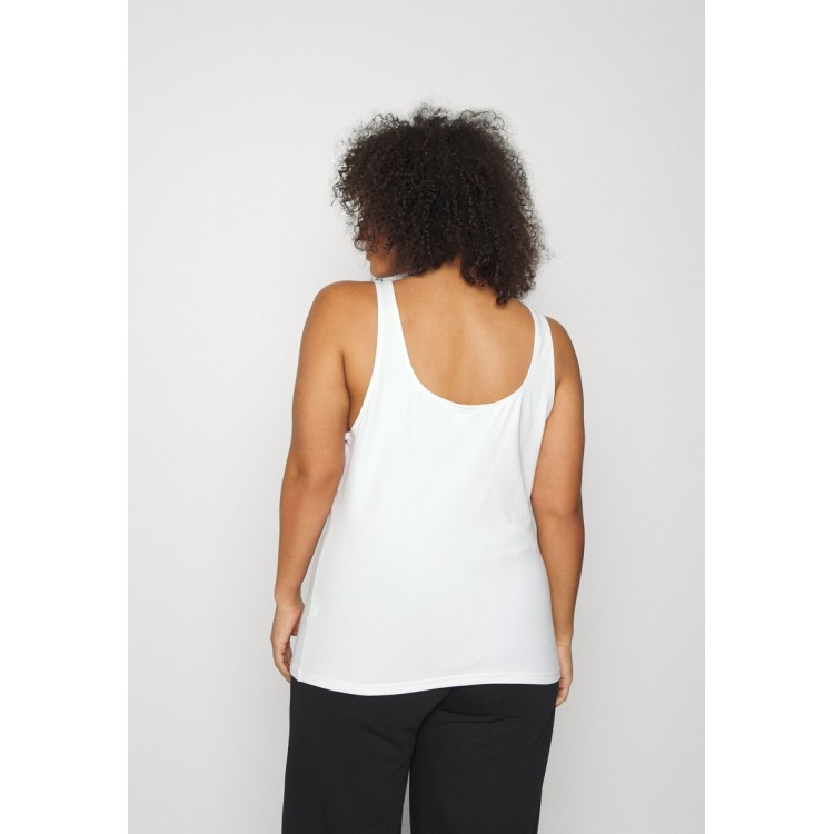 Kobiety T SHIRT TOP | Nike Sportswear CAMI TANK PLUS - Top - white/black/biały - DU68935