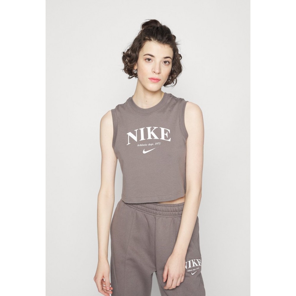 Kobiety T SHIRT TOP | Nike Sportswear TANK - Top - cave stone/white/brązowy - XS01661