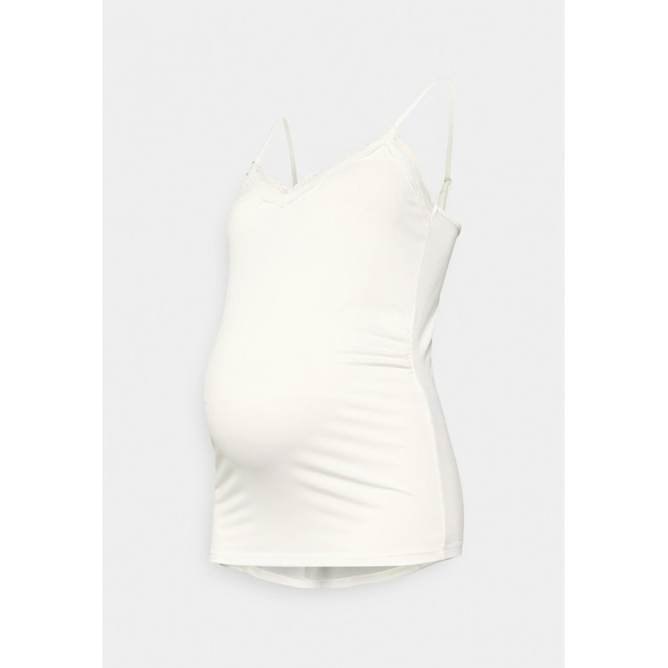 Kobiety T SHIRT TOP | Pieces Maternity PMKATE SINGLET - Top - cloud dancer/biały - OS48807