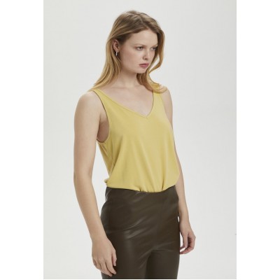 Kobiety T_SHIRT_TOP | Soaked in Luxury COLUMBINE - Top - yellow/srebrny - GX73713