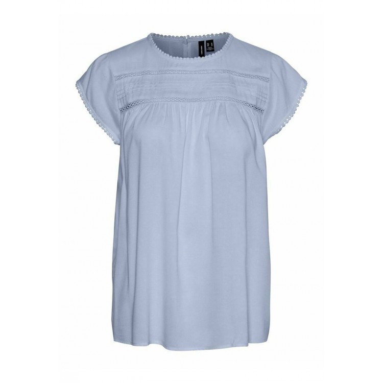 Kobiety SHIRT | Vero Moda MIT KURZEN ÄRMELN SPITZE - T-shirt z nadrukiem - xenon blue/jasnoniebieski - EG91473