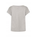 Kobiety T SHIRT TOP | 10DAYS SHORTSLEEVE HEART - T-shirt z nadrukiem - light grey melee/jasnoszary melanż - MV09232