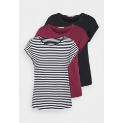 Kobiety T_SHIRT_TOP | Anna Field 3 PACK - T-shirt z nadrukiem - black/dark red/black/czarny - KB12918