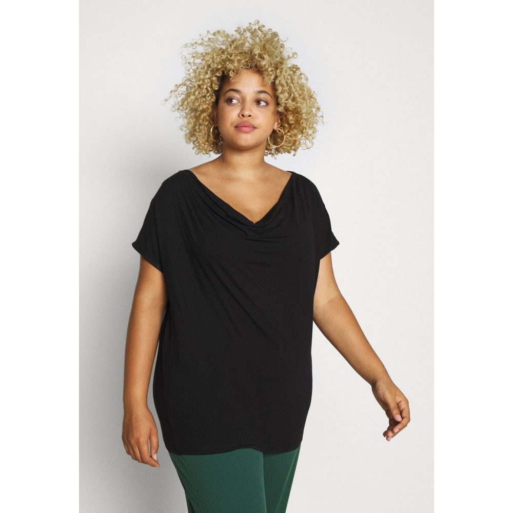 Kobiety T SHIRT TOP | Anna Field Curvy T-shirt z nadrukiem - black/czarny - ES32009
