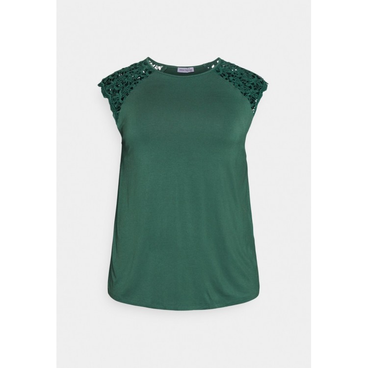 Kobiety T SHIRT TOP | Anna Field Curvy T-shirt z nadrukiem - dark green/ciemnozielony - GP37086