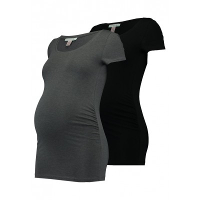Kobiety T_SHIRT_TOP | Anna Field MAMA 2 PACK - T-shirt basic - dark gray/black/ciemnoszary - JV37842