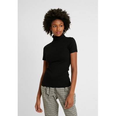 Kobiety T_SHIRT_TOP | Anna Field Tall 1/2 SLEEVE ROLL NECK - T-shirt basic - black/czarny - DI06400