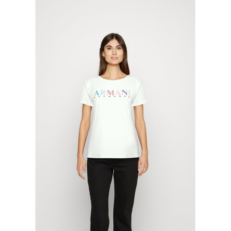 Kobiety T SHIRT TOP | Armani Exchange T-shirt z nadrukiem - optic white/biały - JO58049