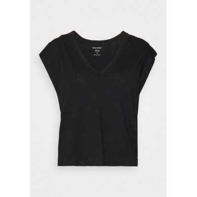Kobiety T_SHIRT_TOP | Banana Republic Petite SLUB CROPPED MUSCLE TANK - T-shirt basic - black/czarny - HS62451