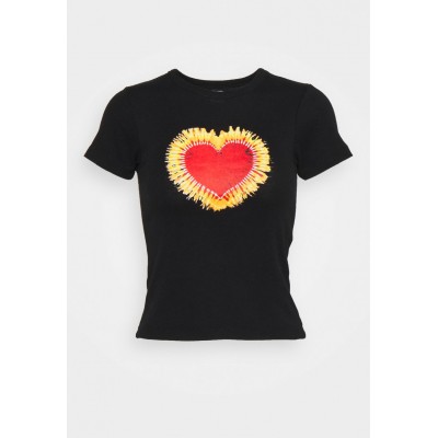 Kobiety T_SHIRT_TOP | BDG Urban Outfitters HEART BABY TEE - T-shirt z nadrukiem - black/czarny - HC58471
