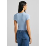 Kobiety T SHIRT TOP | Bershka SHORT SLEEVE - T-shirt basic - blue/niebieski - OP28433