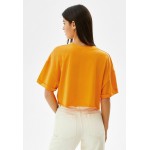 Kobiety T SHIRT TOP | Bershka T-shirt basic - orange/pomarańczowy - AR80640