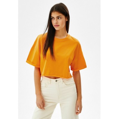 Kobiety T_SHIRT_TOP | Bershka T-shirt basic - orange/pomarańczowy - AR80640