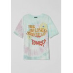 Kobiety T SHIRT TOP | Bershka T-shirt z nadrukiem - turquoise/turkusowy - UI96784