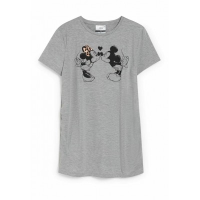 Kobiety T_SHIRT_TOP | C&A DISNEY MICKEY MOUSE - T-shirt z nadrukiem - gray melange/szary - GR85514