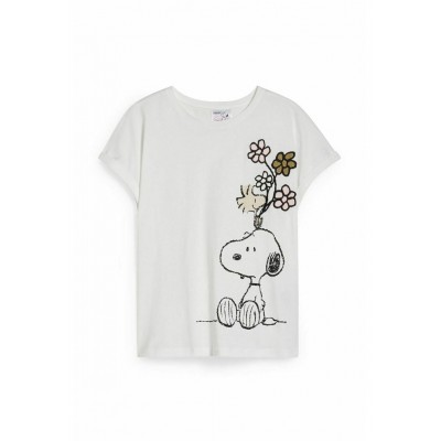 Kobiety T_SHIRT_TOP | C&A SNOOPY PEANUTS - T-shirt z nadrukiem - white/biały - UQ70616