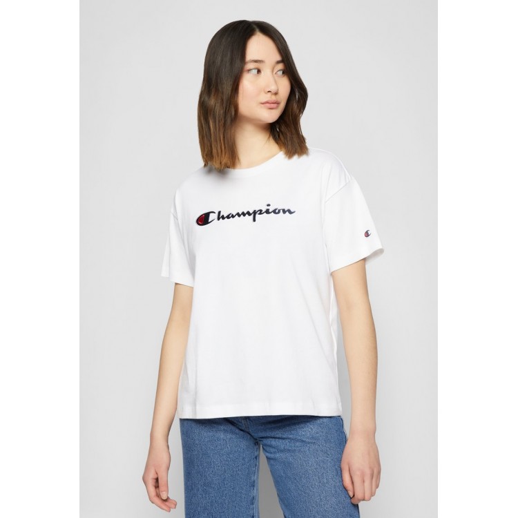 Kobiety T SHIRT TOP | Champion Rochester CREWNECK - T-shirt z nadrukiem - white/biały - LP58114