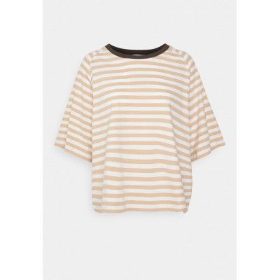 Kobiety T_SHIRT_TOP | CLOSED STRIPED RAGLAN - T-shirt z nadrukiem - sandstone/piaskowy - DK99657