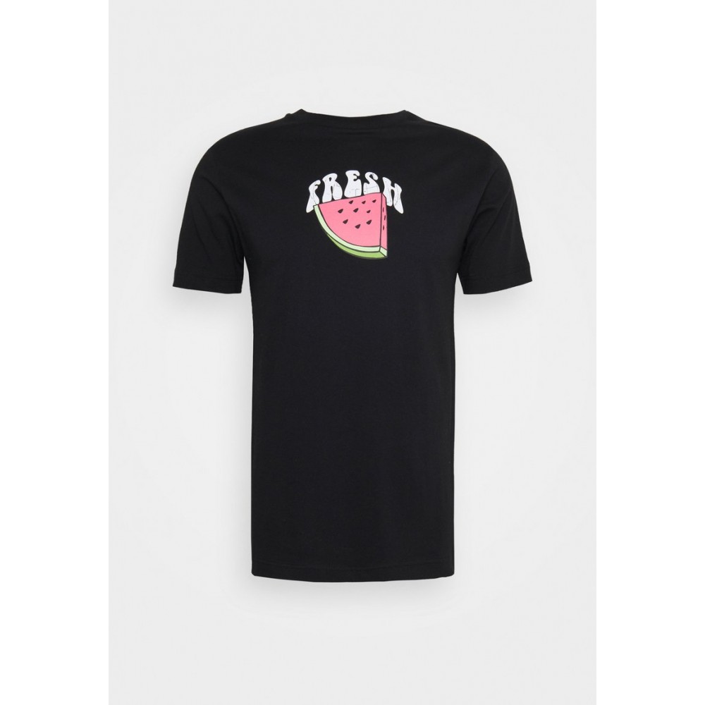 Kobiety T SHIRT TOP | Daily Basis Studios FRESH TEE UNISEX - T-shirt z nadrukiem - black/czarny - WV83876