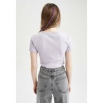 Kobiety T SHIRT TOP | DeFacto T-shirt z nadrukiem - purple/liliowy - MK14437