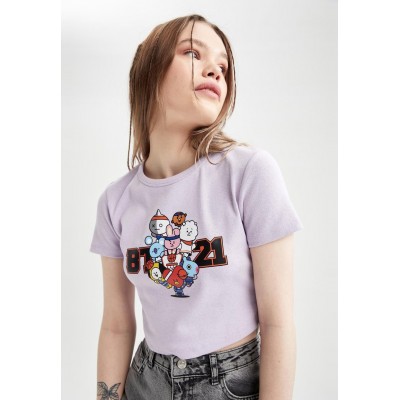 Kobiety T_SHIRT_TOP | DeFacto T-shirt z nadrukiem - purple/liliowy - MK14437
