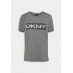 Kobiety T SHIRT TOP | DKNY LOGO BEAD - T-shirt z nadrukiem - avenue grey/black/szary - EB24741