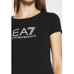 Kobiety T SHIRT TOP | EA7 Emporio Armani T-shirt z nadrukiem - black/light gold/czarny - GL19512