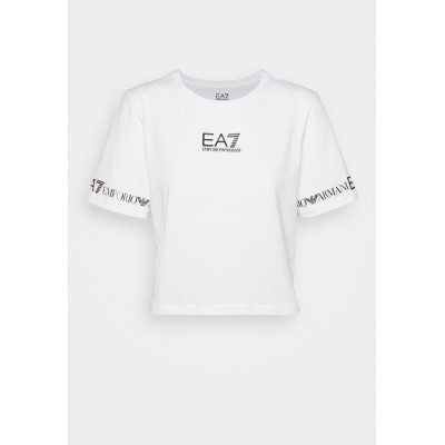 Kobiety T_SHIRT_TOP | EA7 Emporio Armani T-shirt z nadrukiem - white/black/biały - AC67095