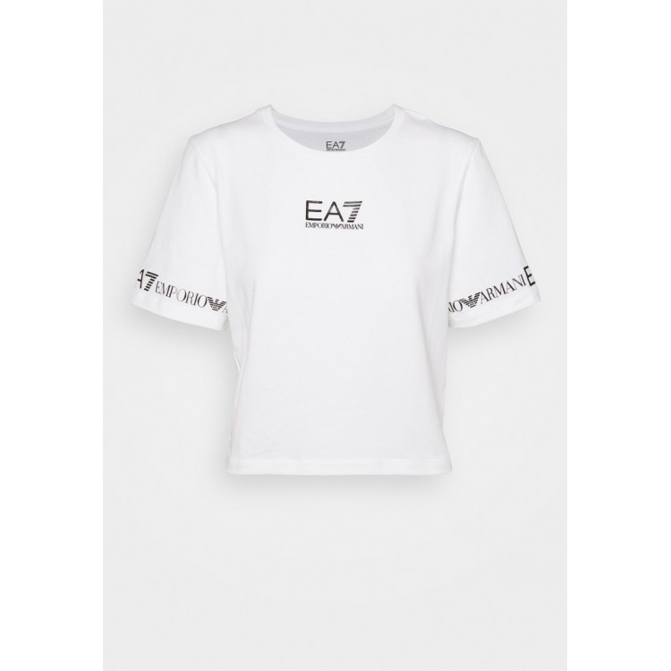 Kobiety T SHIRT TOP | EA7 Emporio Armani T-shirt z nadrukiem - white/black/biały - AC67095