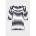 Kobiety T SHIRT TOP | edc by Esprit FULL NEEDLE SQUARE NECK STRIPED - T-shirt z nadrukiem - navy/granatowy - LP56141