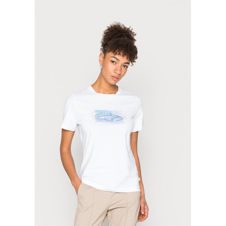 Kobiety T SHIRT TOP | edc by Esprit TEE - T-shirt z nadrukiem - white/biały - GD78993
