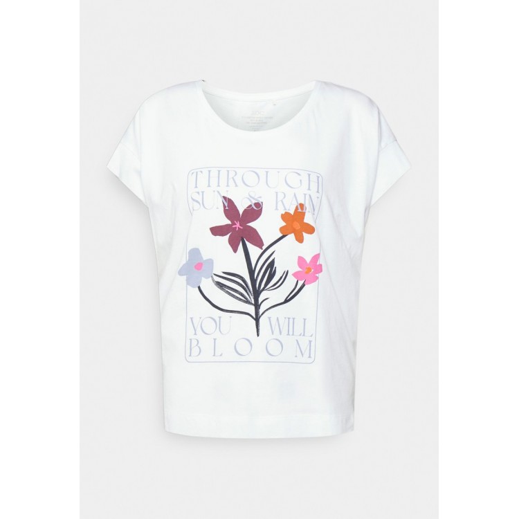 Kobiety T SHIRT TOP | edc by Esprit TEE - T-shirt z nadrukiem - white/biały - NQ74781
