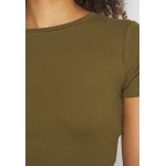 Kobiety T SHIRT TOP | Even&Odd 3 PACK - T-shirt basic - black/white/khaki/czarny - RE52466