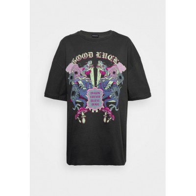 Kobiety T_SHIRT_TOP | Even&Odd T-shirt z nadrukiem - anthracite/antracytowy - XD29710