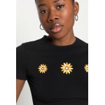 Kobiety T SHIRT TOP | Even&Odd T-shirt z nadrukiem - black/czarny - WW84140