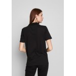 Kobiety T SHIRT TOP | Even&Odd Tall WITH WIDE COLLAR - T-shirt basic - black/czarny - YY95999