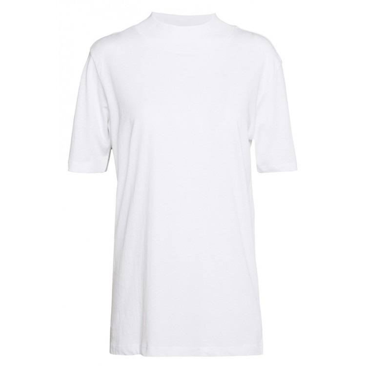 Kobiety T SHIRT TOP | Even&Odd Tall WITH WIDE COLLAR - T-shirt basic - white/biały - SS79011