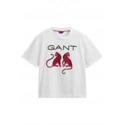 Kobiety T_SHIRT_TOP | GANT TIGRESS  - T-shirt z nadrukiem - white/biały - MX54119