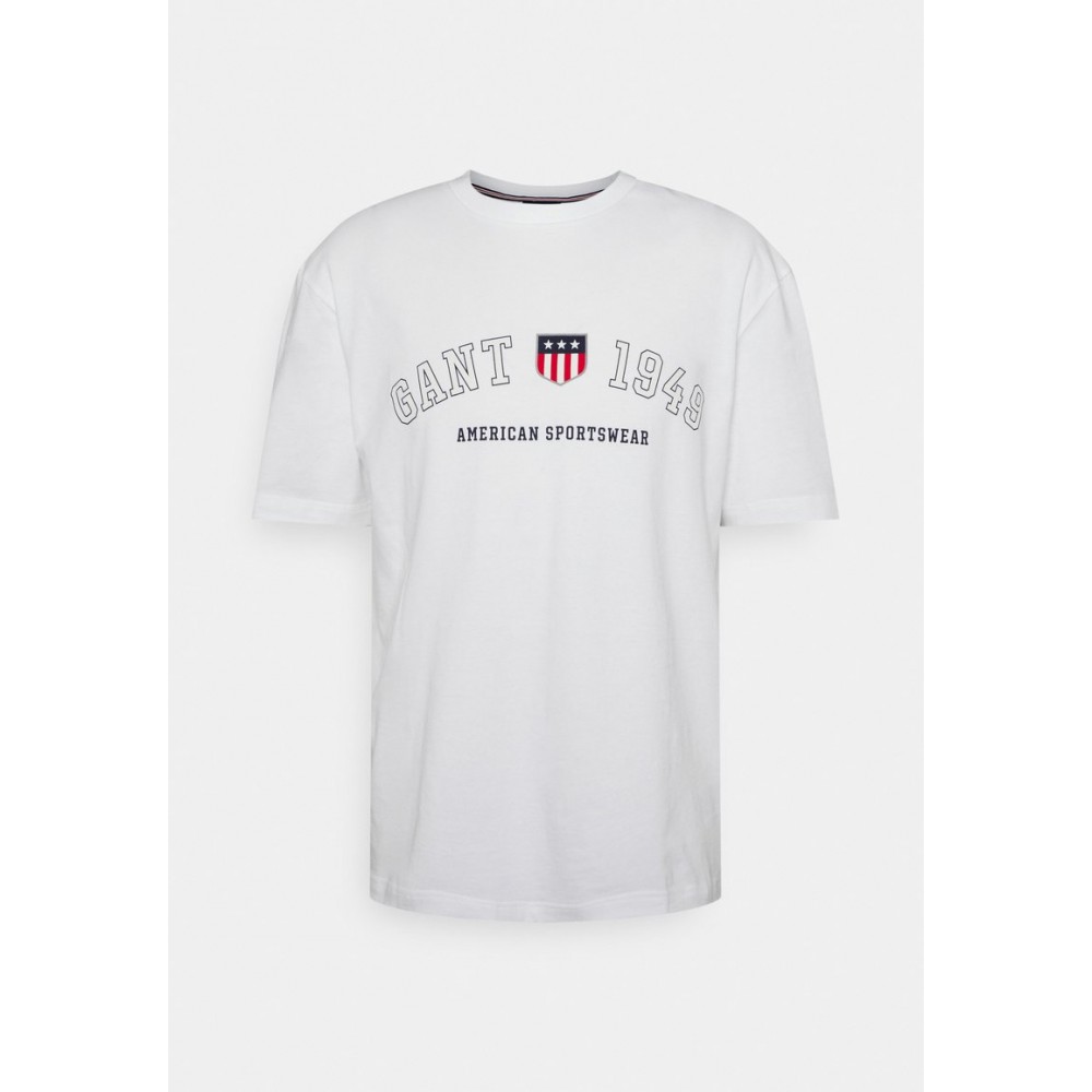 Kobiety T SHIRT TOP | GANT UNISEX - T-shirt z nadrukiem - white/biały - HF00737