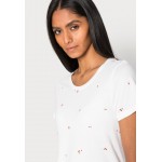 Kobiety T SHIRT TOP | GAP FAV CREW - T-shirt z nadrukiem - cherry/biały - LP55739