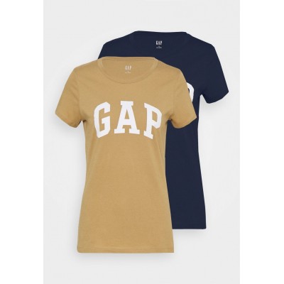 Kobiety T_SHIRT_TOP | GAP FRANCHISE TEE 2 PACK - T-shirt z nadrukiem - mojave/khaki - RH28633