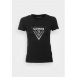 Kobiety T SHIRT TOP | Guess AMALUR TEE - T-shirt z nadrukiem - jet black/czarny - WD36240