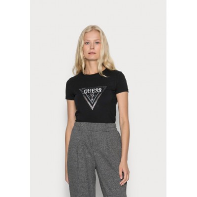 Kobiety T_SHIRT_TOP | Guess AMALUR TEE - T-shirt z nadrukiem - jet black/czarny - WD36240